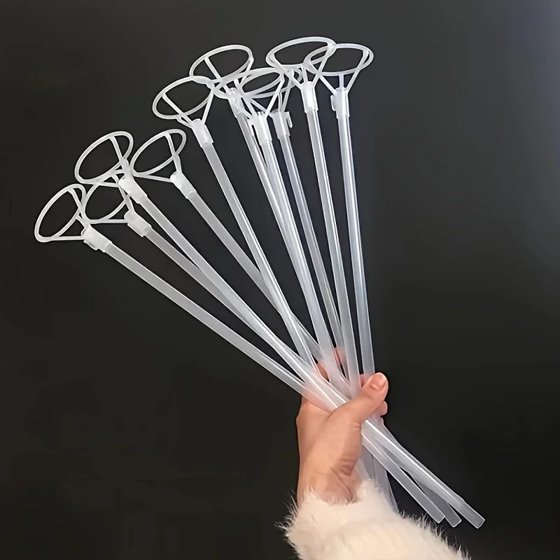 50PCS Transparent Bobo Balloon Stick Stand with Cup - Perfect for Wedding, Valentine's Day, Party, and Event Decoration