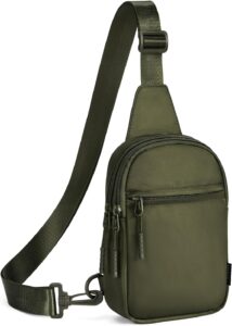 CHOLISS Small Crossbody Bags for Men and Women, Sling Backpack Travel Bag Nylon, Green