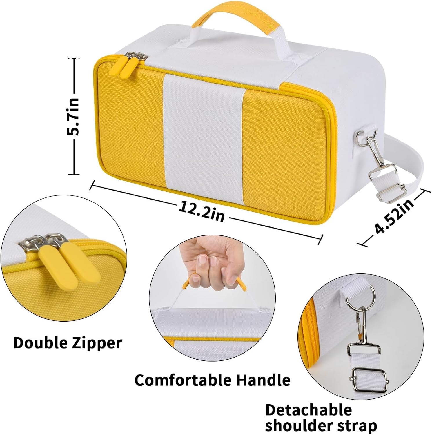 Carrying Bag Compatible with Kodak Dock/Plus 4x6”Portable Instant Photo Printer, Storage Holder for Cartridge Refill/Photo Paper Tray/Charger Accessories, with Adjustable Shoulder Strap (White) - Image 2