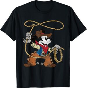 Disney Mickey Mouse Cowboy Costume Western Vintage Look T-Shirt