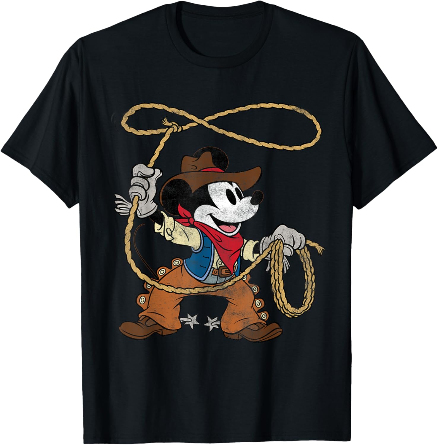 Disney Mickey Mouse Cowboy Costume Western Vintage Look T-Shirt