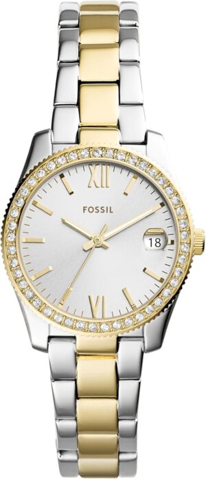Fossil Women's Scarlette Mini Quartz Stainless Steel Three-Hand Watch, Color: Gold/Silver (Model: ES4319)