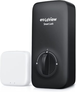 LaView Bluetooth Enabled Door Lock, Wireless & Keyless Entry Smart Door Lock, Alexa and Google Assistant-Enabled Smart Lock, Auto-Lock, Unlock Tracking, LaView App Control, Fits on Most Deadbolts