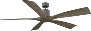 Modern Forms FR-W1811-70-GH/WG Aviator Indoor or Outdoor Smart Home Ceiling Fan with Wall Control, 70in Blade Span, Graphi...