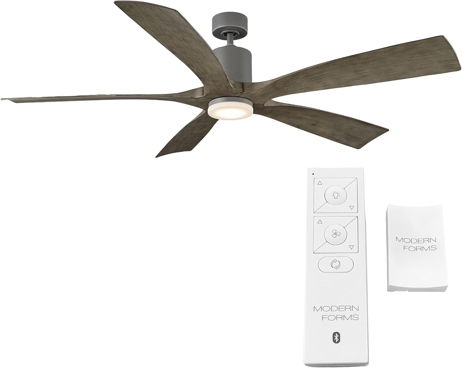 Modern Forms FR-W1811-70-GH/WG Aviator Indoor or Outdoor Smart Home Ceiling Fan with Wall Control, 70in Blade Span, Graphi... - Image 2