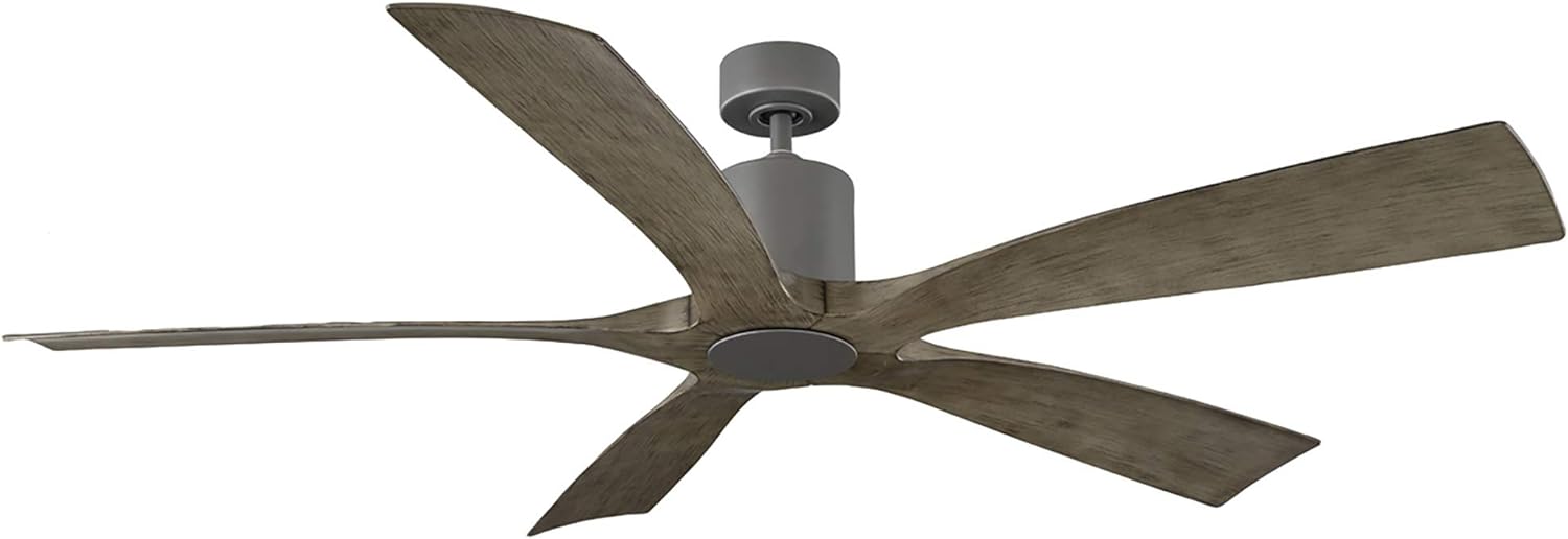 Modern Forms FR-W1811-70-GH/WG Aviator Indoor or Outdoor Smart Home Ceiling Fan with Wall Control, 70in Blade Span, Graphi...