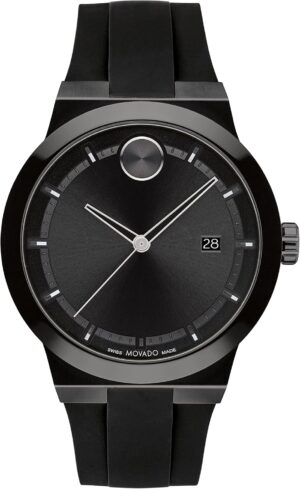 Movado Bold Fusion Men's Luxury Quartz Watch - Swiss Movement, Silicone Strap, Water Resistance 50 Meters (5ATM) - Classic Timepiece - Gift for Him - 42mm