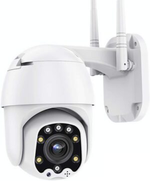 Outdoor PTZ WiFi IP Security Camera 1080P Home Surveillance Camera Pan/Tilt Two-Way Audio Motion Detection Color Night Vision Auto Tracking CamHiPro APP AT-200DW