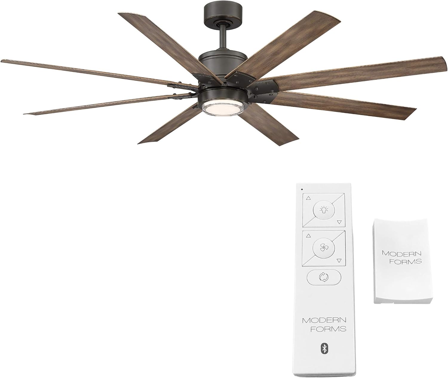 Renegade Smart Indoor and Outdoor 8-Blade Ceiling Fan 66in Oil Rubbed Bronze Barn Wood with 3000K LED Light Kit and Remote Control works with Alexa, and iOS or Android App - Image 2