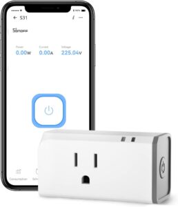 SONOFF S31 WiFi Smart Plug with Energy Monitoring, 15A Smart Outlet Socket ETL Certified, Work with Alexa & Google Home, IFTTT Supporting, 2.4 Ghz WiFi Only (1-Pack)