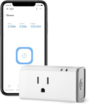 SONOFF S31 WiFi Smart Plug with Energy Monitoring, 15A Smart Outlet Socket ETL Certified, Work with Alexa & Google Home, IFTTT Supporting, 2.4 Ghz WiFi Only (1-Pack)