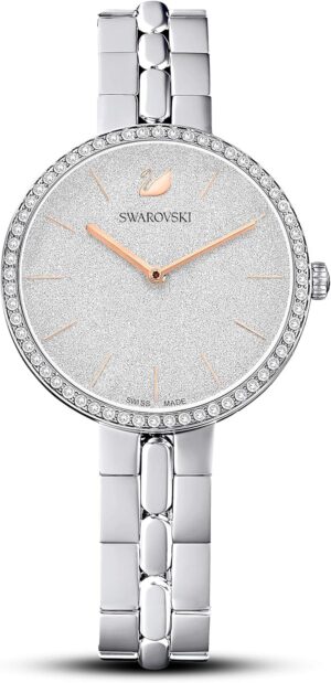 Swarovski Cosmopolitan Crystal Watch, Clear Crystals, Rose Gold Tone Finish, Swiss Made, Part of The Cosmopolitan Watch Collection