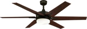 Westinghouse 74002B00 Transitional Cayuga, Smart WiFi Ceiling Fan Compatible with Amazon Alexa and Google Home with LED Light, Remote Control, 60 Inch, Black-Bronze Finish, Frosted Opal Glass