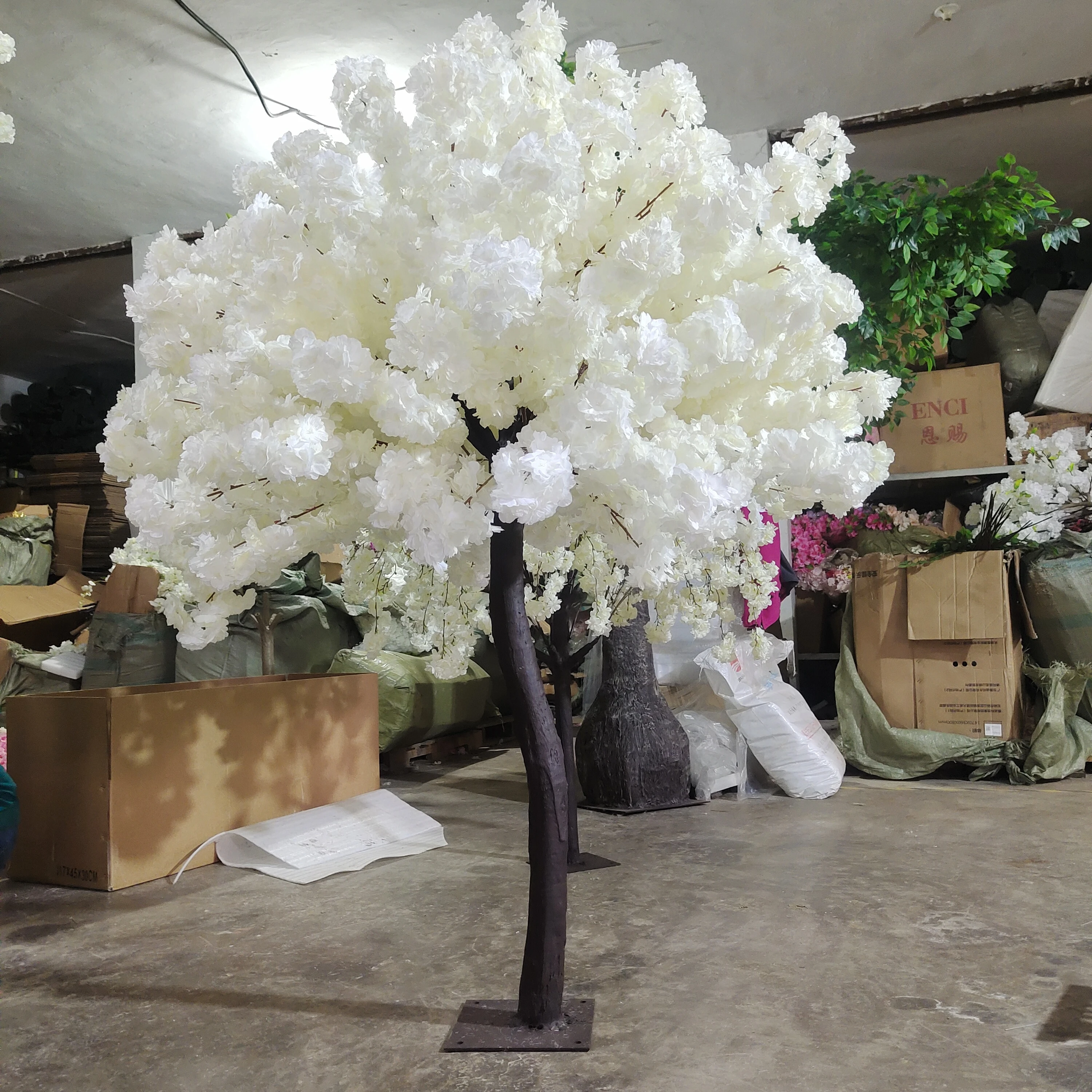 Customized Size 6ft 10ft Wedding Event Decoration Japanese Silk White Cherry Blossom Tree Table Centerpieces