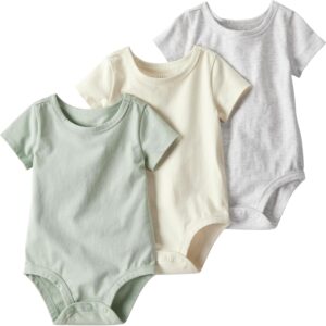 little planet by carter's unisex-baby 3-pack Short Sleeve Bodysuits Made With Organic Cotton