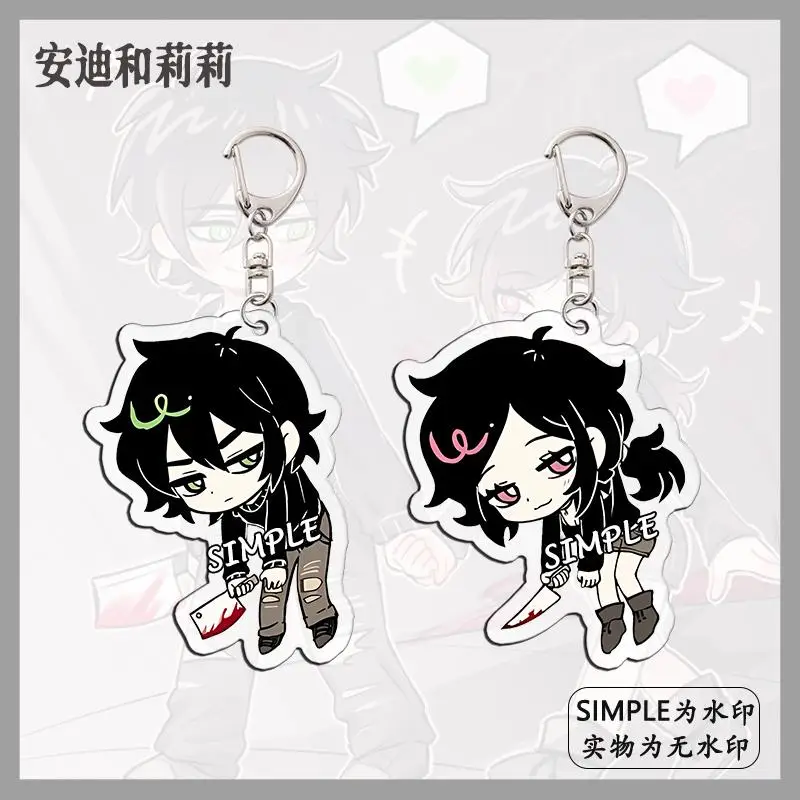 The Coffin of Andy and Leyley Keychain Women Kawaii Acrylic Key Chain Cute Key Ring Bag Pendant Ornament Accessories Gift