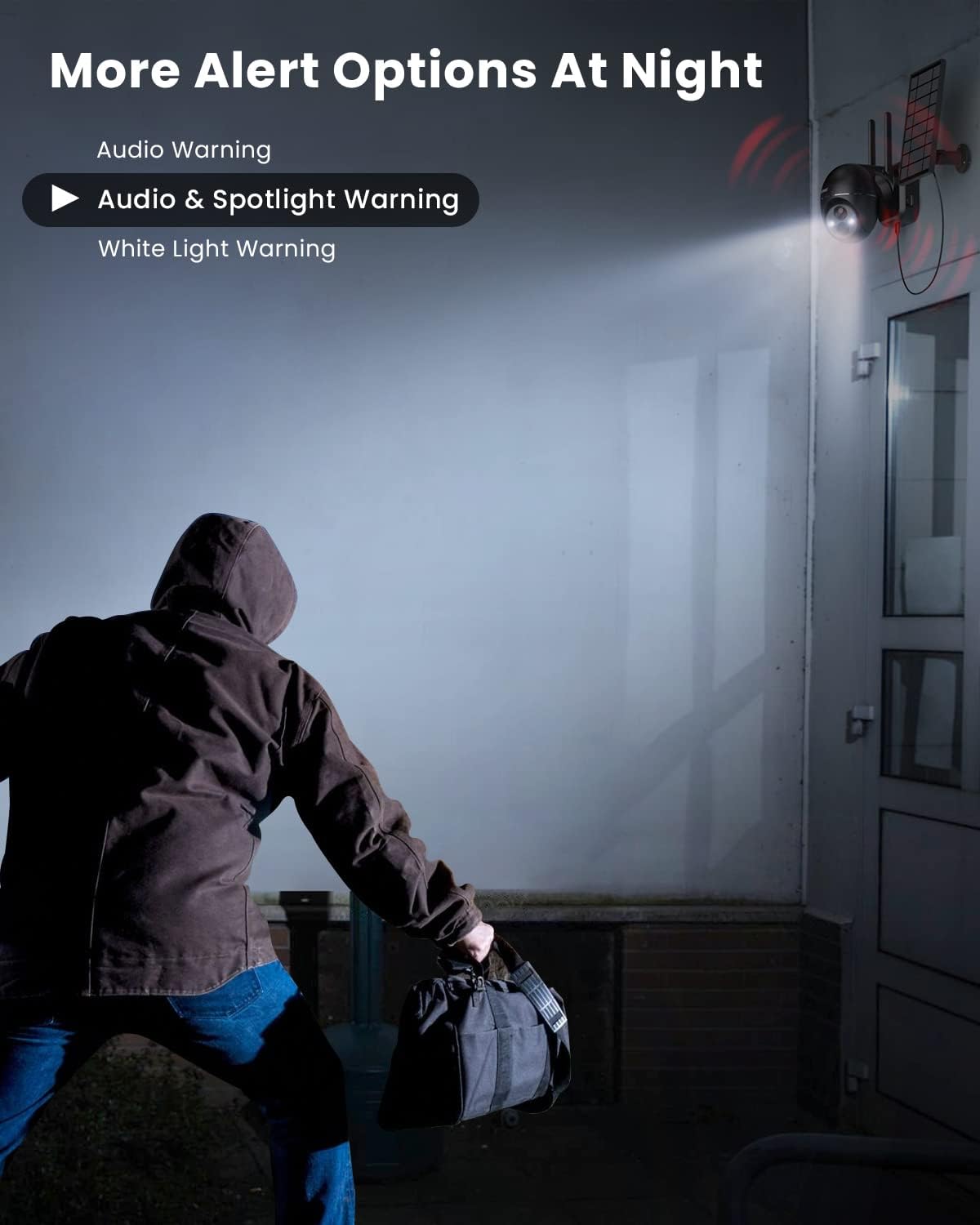 Security Cameras Wireless Outdoor, 2K Solar Security Camera System 360° PTZ with Spotlight & Siren, ieGeek 2.4Ghz Outdoor Security Cameras,Color Night Vision, Work with Alexa, PIR, 2-Way Talk, IP65 - Image 5