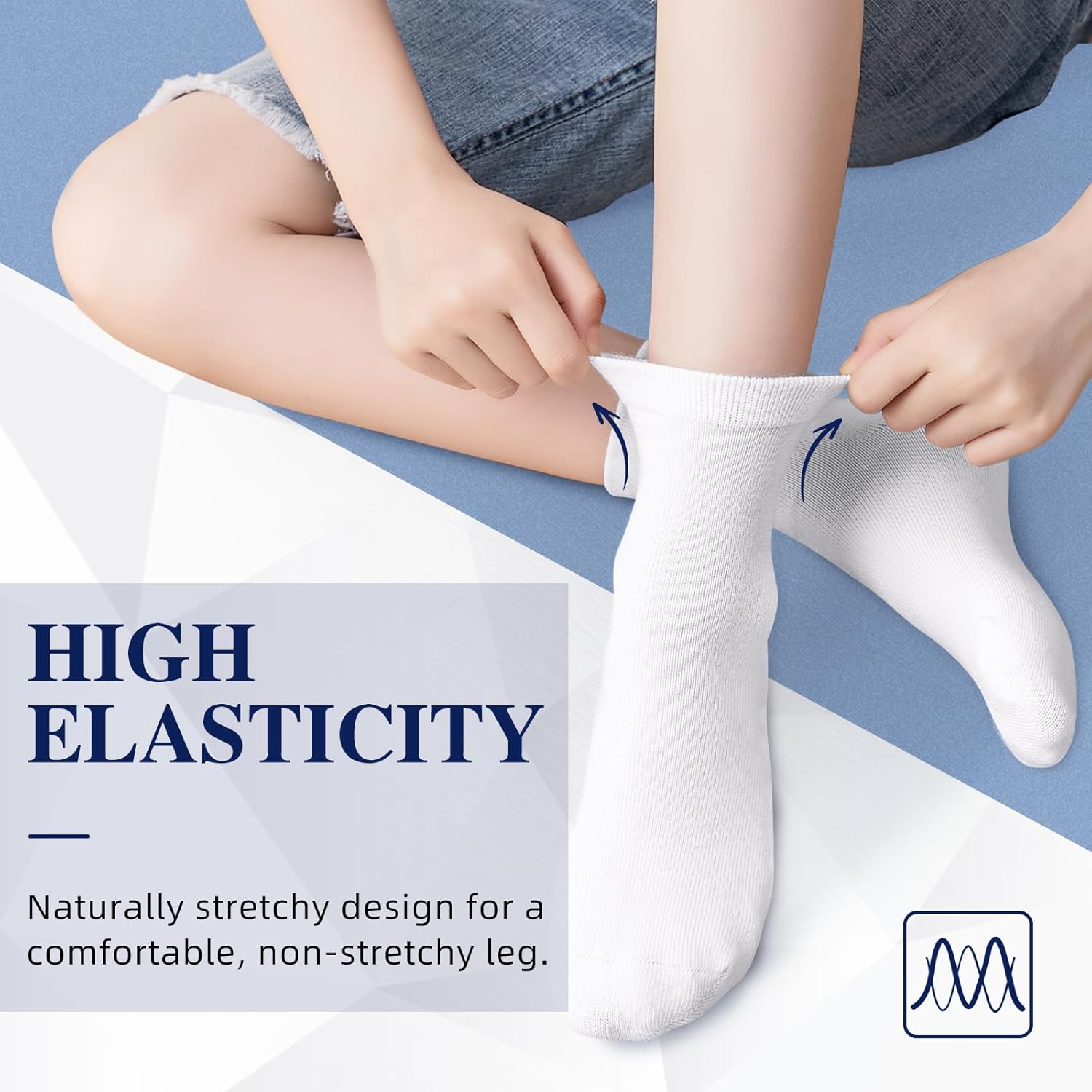 VEKDA 6 Pairs Kids Socks Boys Girls Crew Socks for School Uniform Cotton Seamless Toe Sock - Image 3