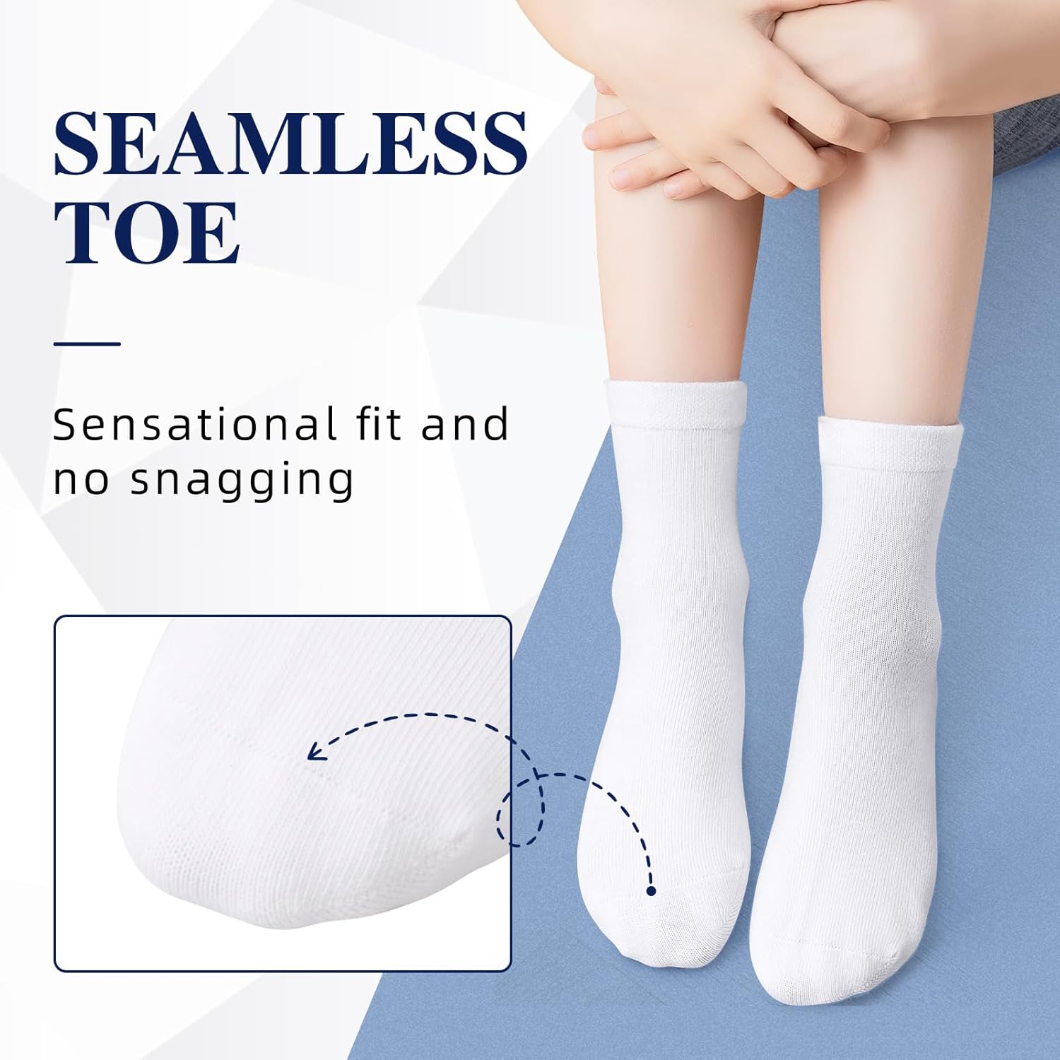 VEKDA 6 Pairs Kids Socks Boys Girls Crew Socks for School Uniform Cotton Seamless Toe Sock - Image 4