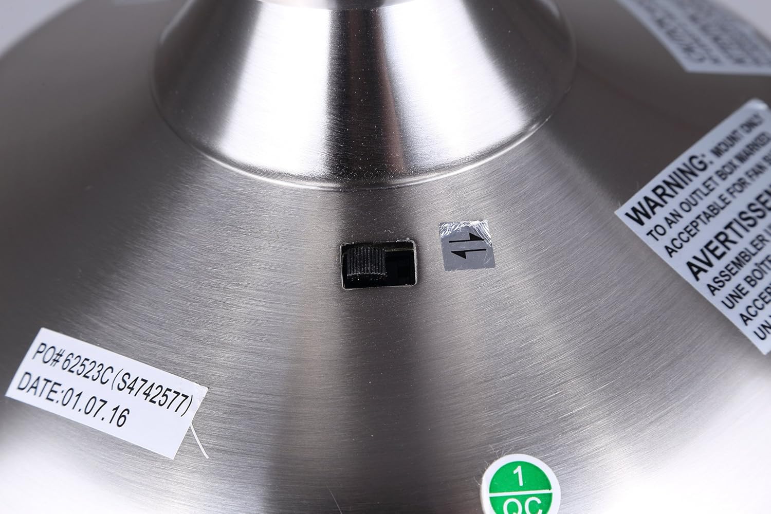 Canarm LTD Calibre BPT 48 Frosted Glass 1 Bulb Light Kit, 48-Inch Ceiling Fan with 3 Blades, Grey/White Brushed Pewter - Image 3