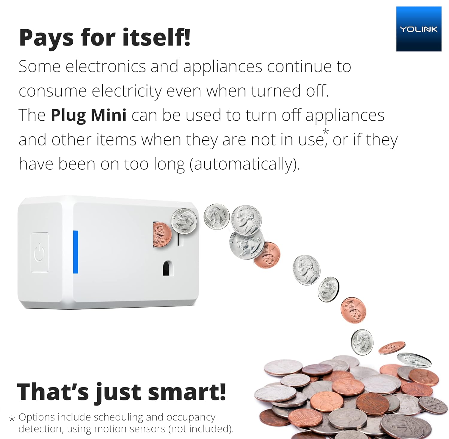 Smart Plugs, YoLink 1/4 Mile World's Longest Range Smart Plug Compatible with Alexa, IFTTT 10A Smart Home Plug Mini Outlet, Remote Control Home Appliances from Anywhere, 4 Packs, YoLink Hub Included - Image 4