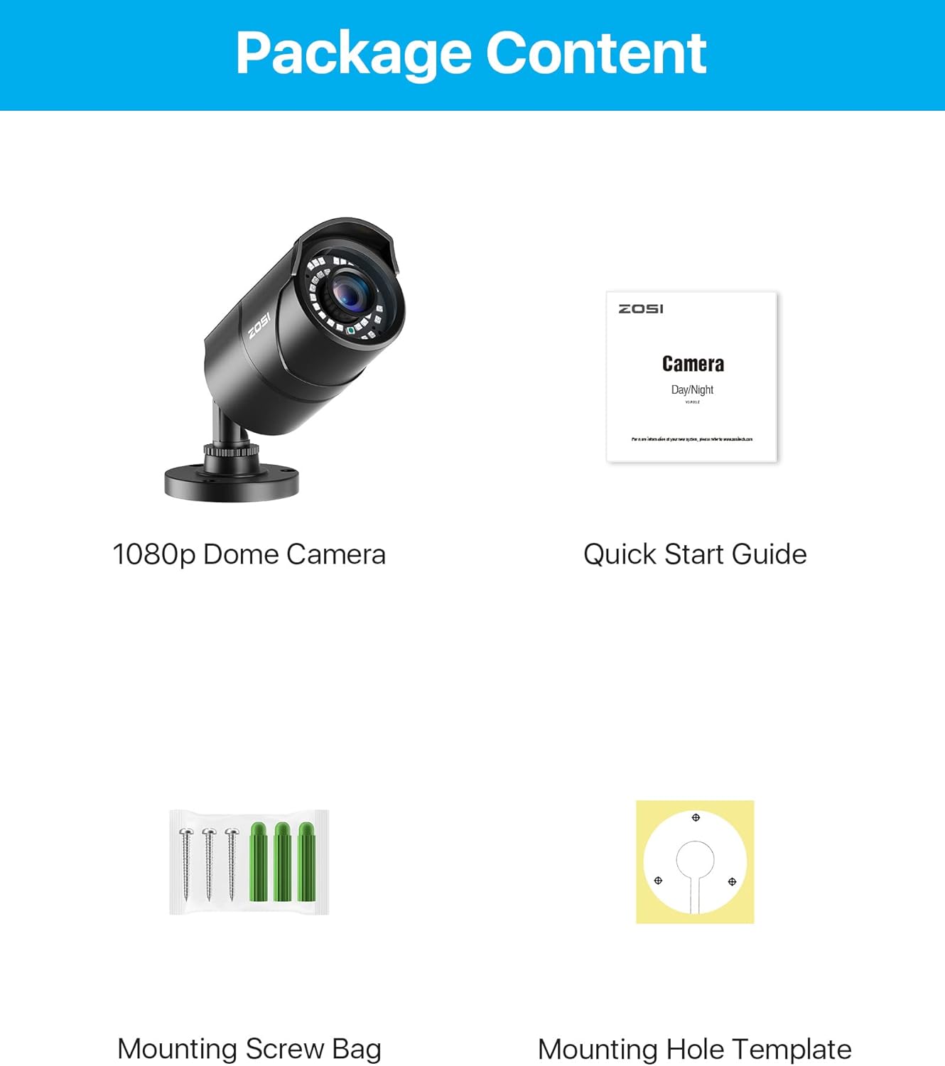 ZOSI 1080P HD 1920TVL Hybrid 4-in-1 TVI/CVI/AHD/960H CVBS CCTV Surveillance Weatherproof Bullet Security Camera Outdoor Indoor,120ft Night Vision,For HD-TVI,AHD,CVI and CVBS/960H analog DVR - Image 9