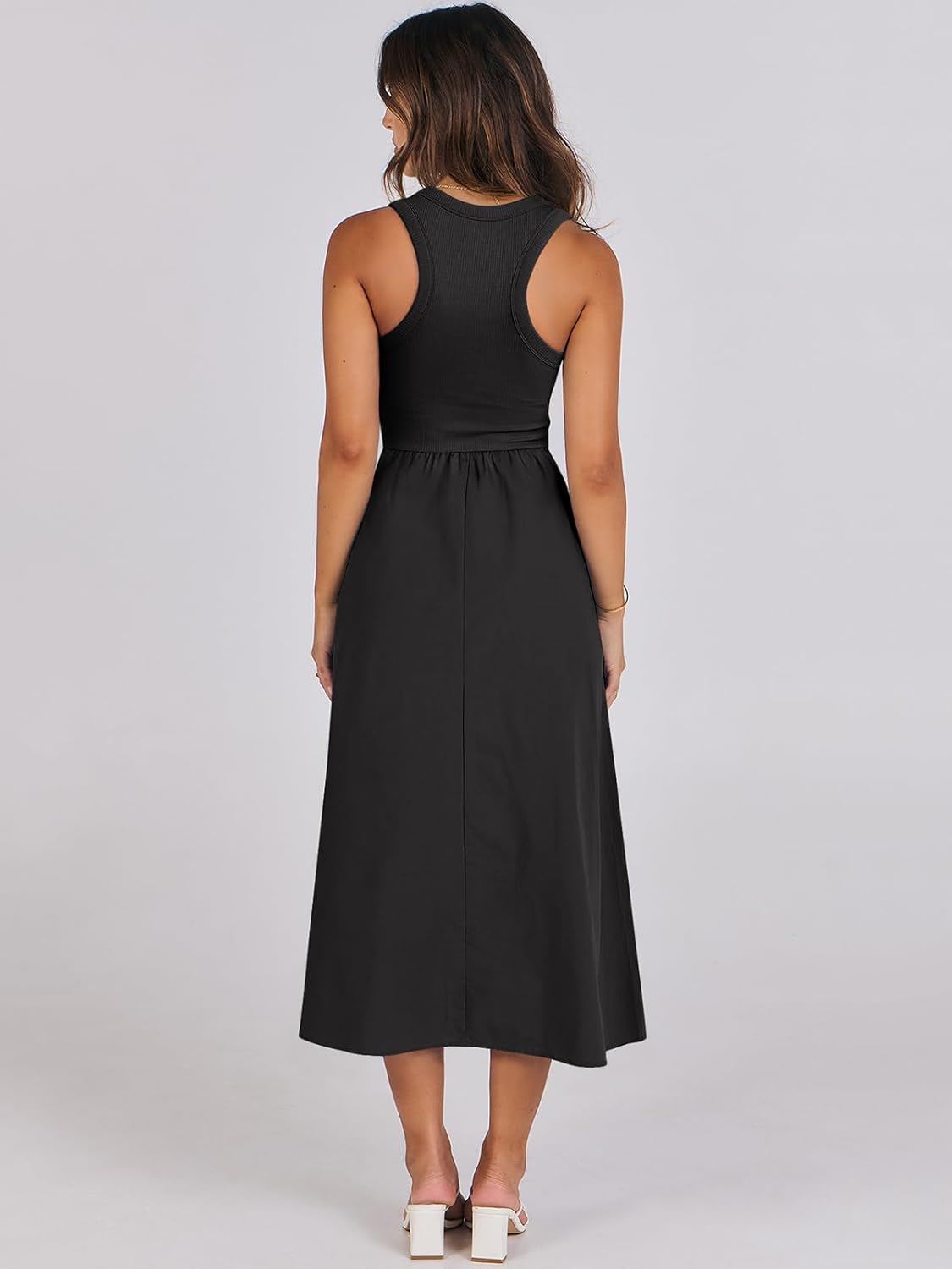 ANRABESS Womens 2025 Summer Casual Maxi Dress A line Tiered Flowy Short Sleeve Crewneck T Shirt Beach Travel Long Dresses - Image 4