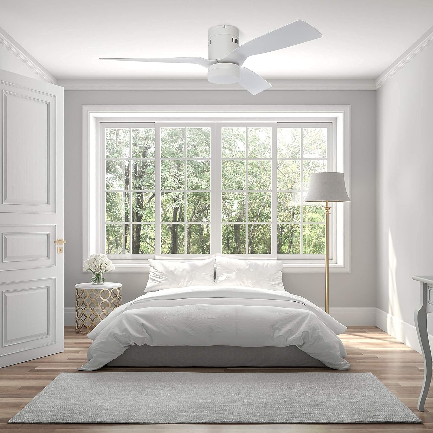 SMAAIR 52 Inch Smart Ceiling Fan with Lights and 10-speed DC Motor, Works with Remote Control/Alexa/Google Home/Siri, Dimmable LED Light (52 Inch, Creamy White) - Image 8