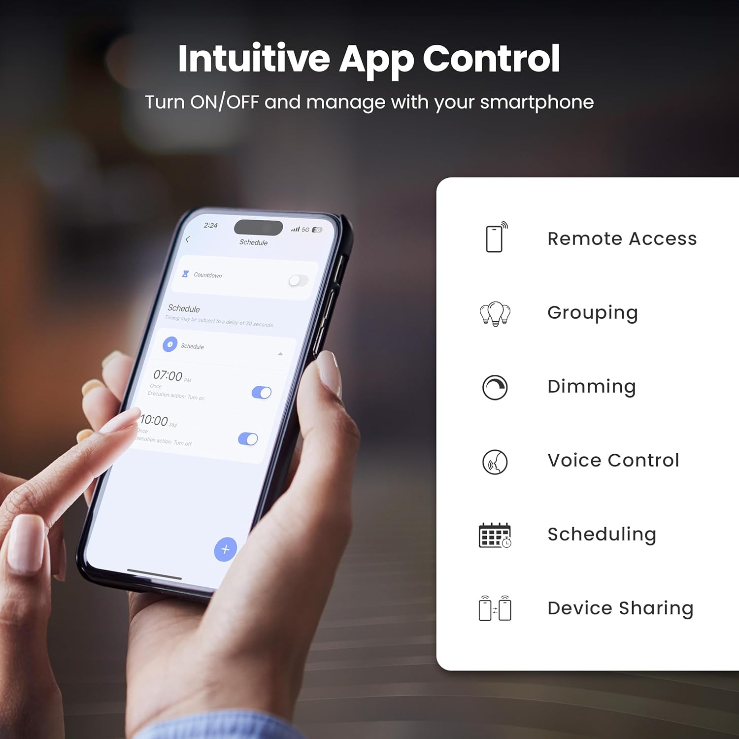 Feit Electric Smart Recessed Downlights, 5-6 Inch, Wi-Fi LED, Dimmable Color-Changing, 1000 Lumens, 11.1W (75W Equivalent), Voice & App Control, Daylight to Soft White, 50,000 Hour Lifespan - Image 3