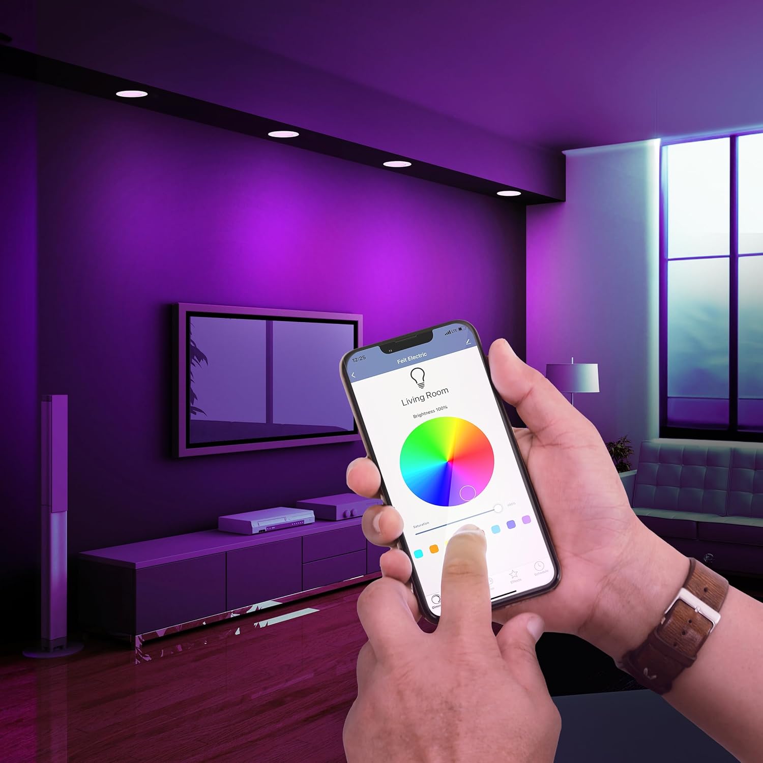 Feit Electric Smart Recessed Downlights, 5-6 Inch, Wi-Fi LED, Dimmable Color-Changing, 1000 Lumens, 11.1W (75W Equivalent), Voice & App Control, Daylight to Soft White, 50,000 Hour Lifespan - Image 6