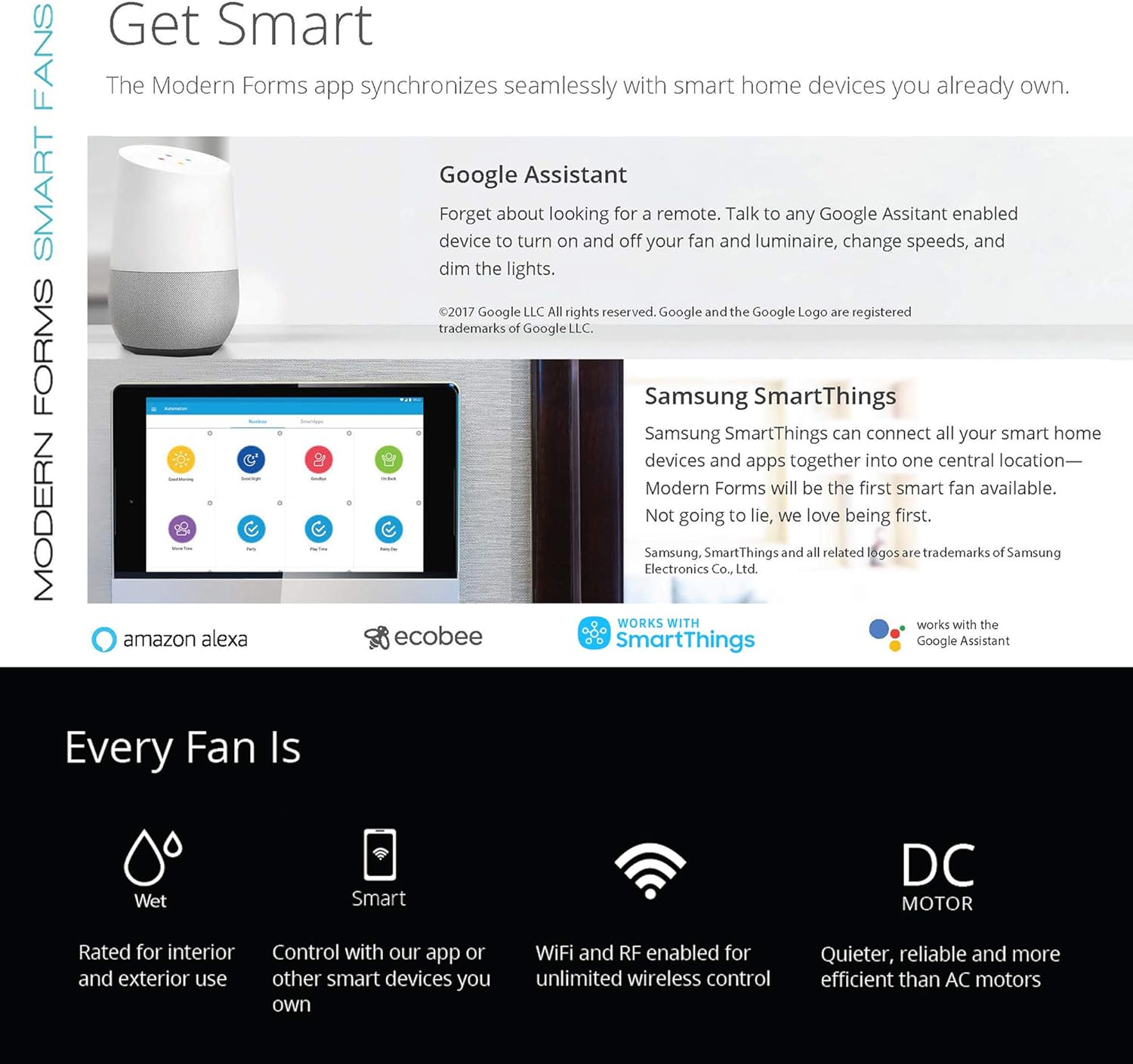 Mykonos Smart Indoor and Outdoor 5-Blade Ceiling Fan 60in Bronze/Dark Walnut with 3000K LED Light Kit and Remote Control works with Alexa, Google Assistant, Samsung Things, and iOS or Android App - Image 8