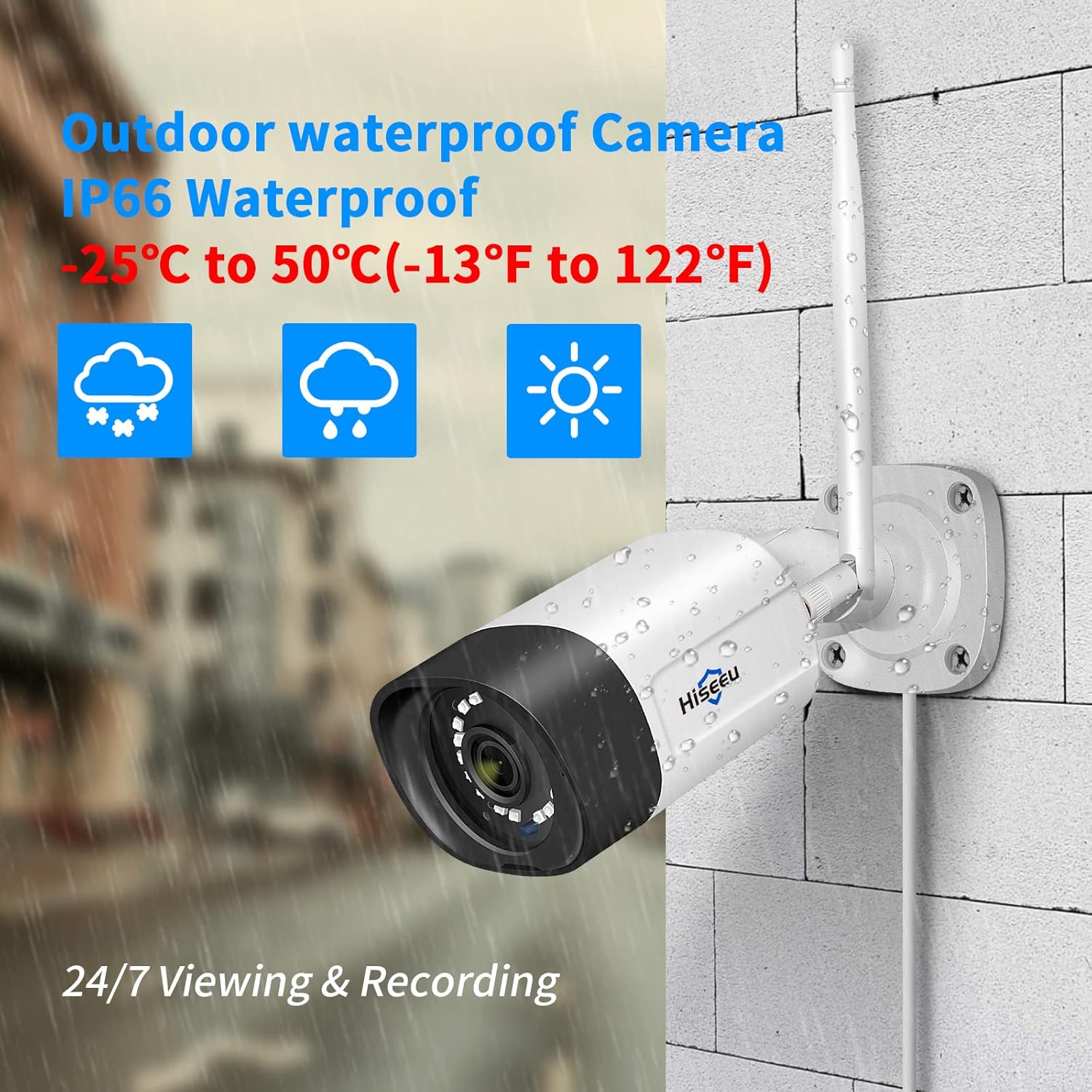 Hiseeu Security Cameras Wireless Outdoor System 5MP WiFi Security Camera IP66 Waterproof -Night Vision Motion Alert with 1TB Storage No Monthly Fees - Image 3