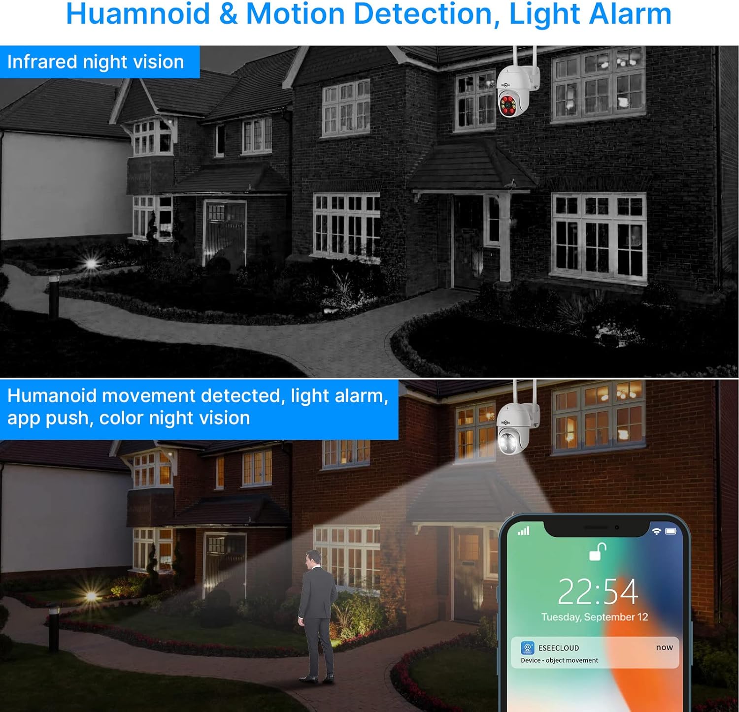 Hiseeu Security Cameras Wireless Outdoor System 5MP WiFi Security Camera IP66 Waterproof -Night Vision Motion Alert with 1TB Storage No Monthly Fees - Image 6