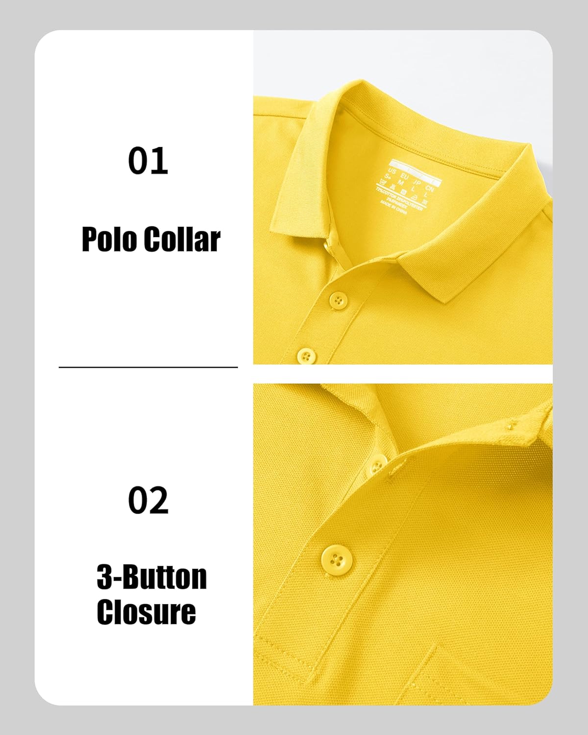 MAGCOMSEN Mens Polo Shirts Short Sleeve Cotton Pique Golf Shirts with Pocket Casual Performance Moisture Wicking Polos Yellow XL - Image 5