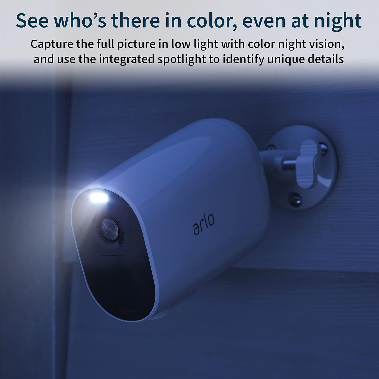 Arlo Essential XL Spotlight Camera - Wireless Security, 1080p Video, Color Night Vision, 2 Way Audio, 1 Year Battery Life, Wire-Free, Direct to Wi-Fi No Hub Needed, Works with Alexa, White - VMC2032 - Image 5