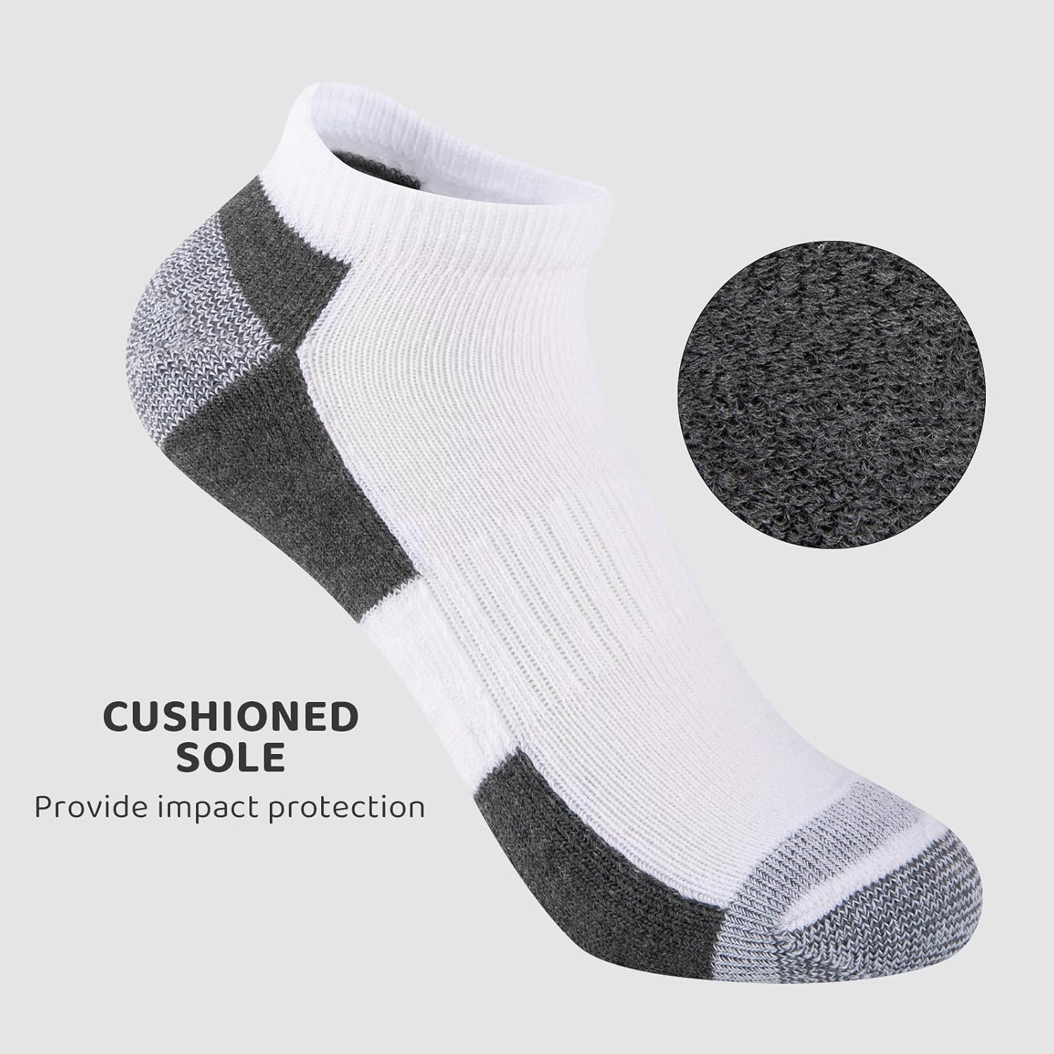 Comfoex 12 Pairs Boys Ankle Cushioned Socks Athletic Low Cut Sports Breathable Socks For Kids 4-6 6-8 8-10 10-12 Years Old - Image 3