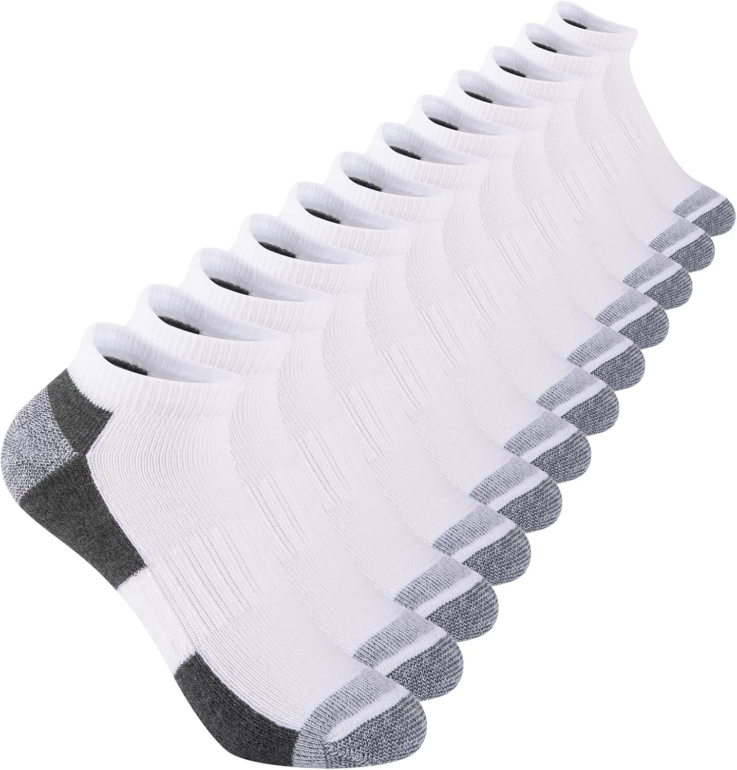 Comfoex 12 Pairs Boys Ankle Cushioned Socks Athletic Low Cut Sports Breathable Socks For Kids 4-6 6-8 8-10 10-12 Years Old - Image 6