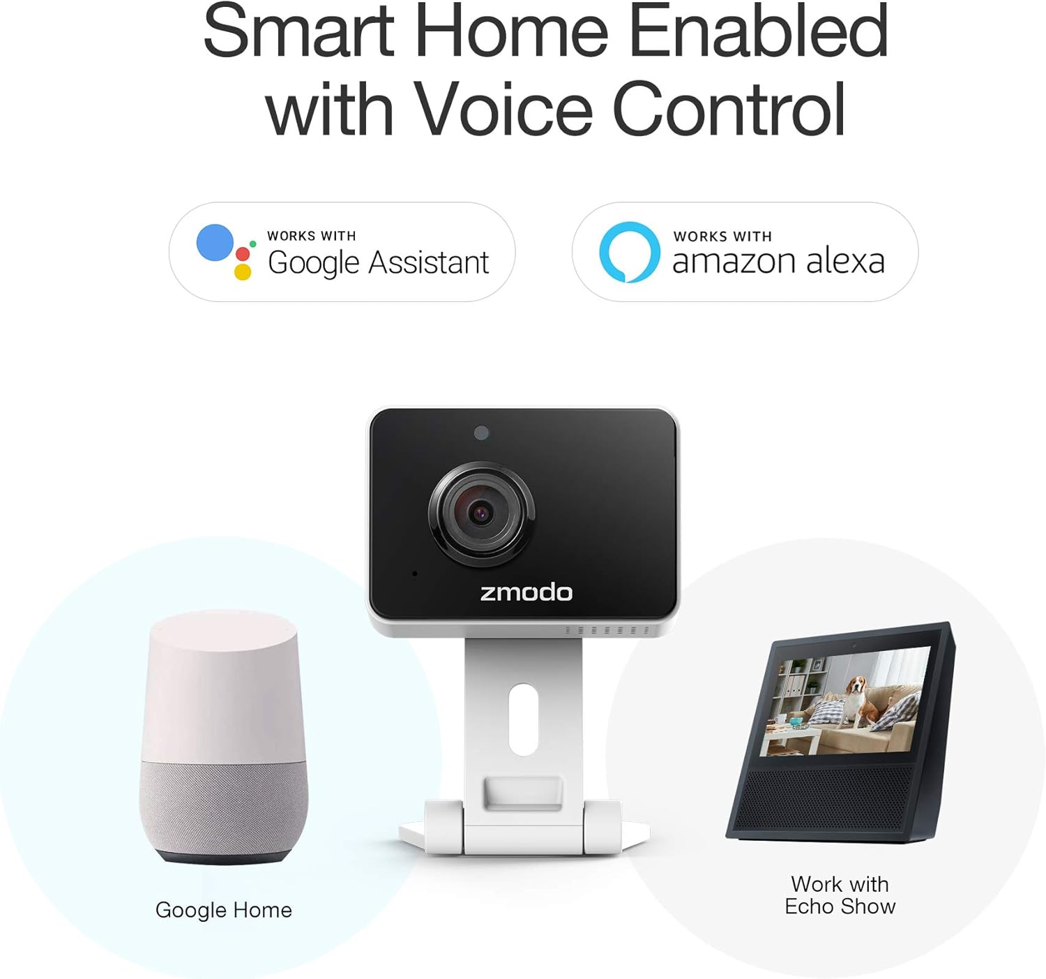 Zmodo Mini Pro, 1080P Plug-in WiFi Security Camera, Indoor Smart Camera with AI Motion Detection, Pet Nanny Cam, Night Vision, 2-Way Audio, Phone App, Works with Alexa & Google Assistant. 4 Pack - Image 3