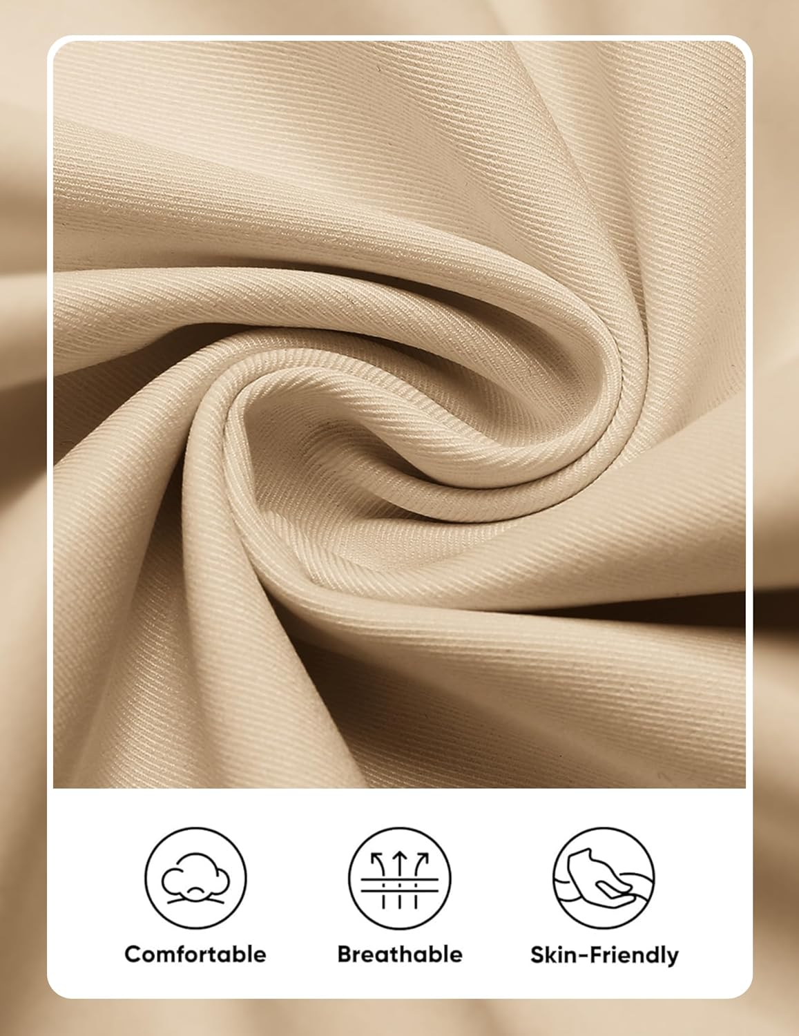 COOFANDY Mens Casual Chino Pants Elastic Waist Lightweight Trousers Classic-Fit Business Dress Pants with Pockets - Image 6