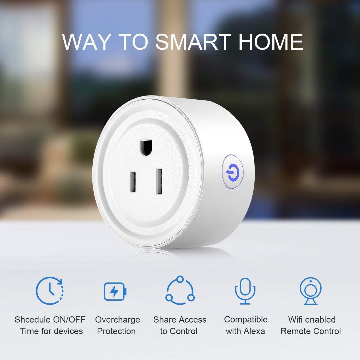 Smart Plug 2 Pack Wi-Fi Enabled Mini Smart Socket Compatible with Amazon Alexa Google Home, Remote Control Outlet with Timing Function - Image 3
