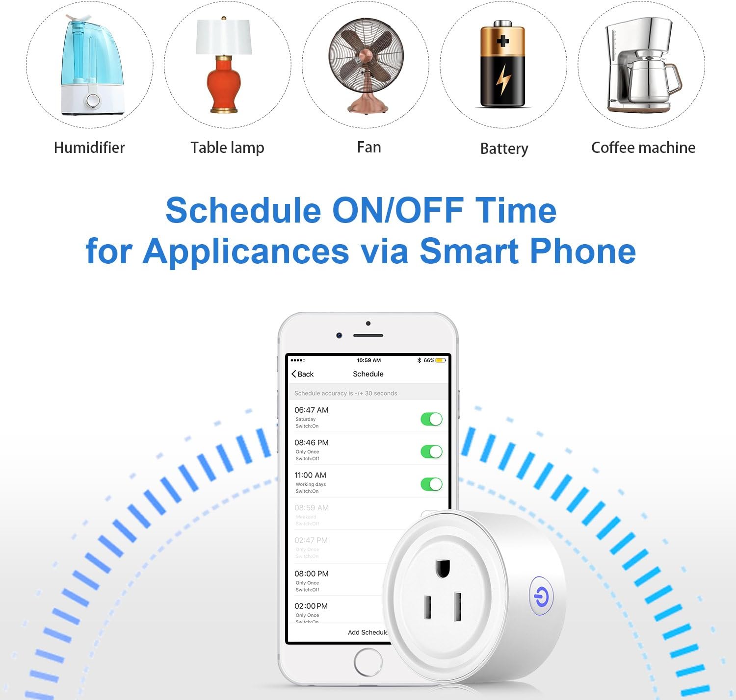 Smart Plug 2 Pack Wi-Fi Enabled Mini Smart Socket Compatible with Amazon Alexa Google Home, Remote Control Outlet with Timing Function - Image 4