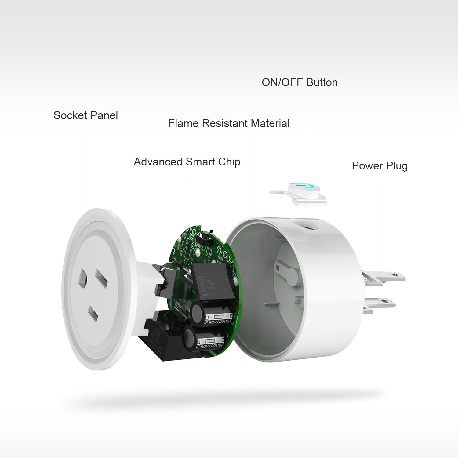 Smart Plug 2 Pack Wi-Fi Enabled Mini Smart Socket Compatible with Amazon Alexa Google Home, Remote Control Outlet with Timing Function - Image 6