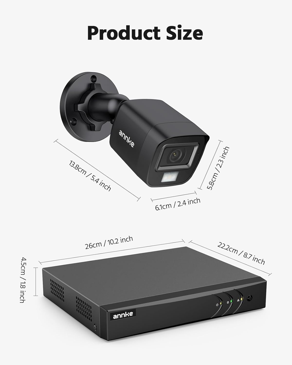 ANNKE 8CH Wired Outdoor Security Camera System with AI Human/Vehicle Detection, 5MP Lite H.265+ CCTV DVR Recorder and 4 x 1080P Surveillance Cameras, Email Alert with Snapshots, No Hard Drive - Image 8