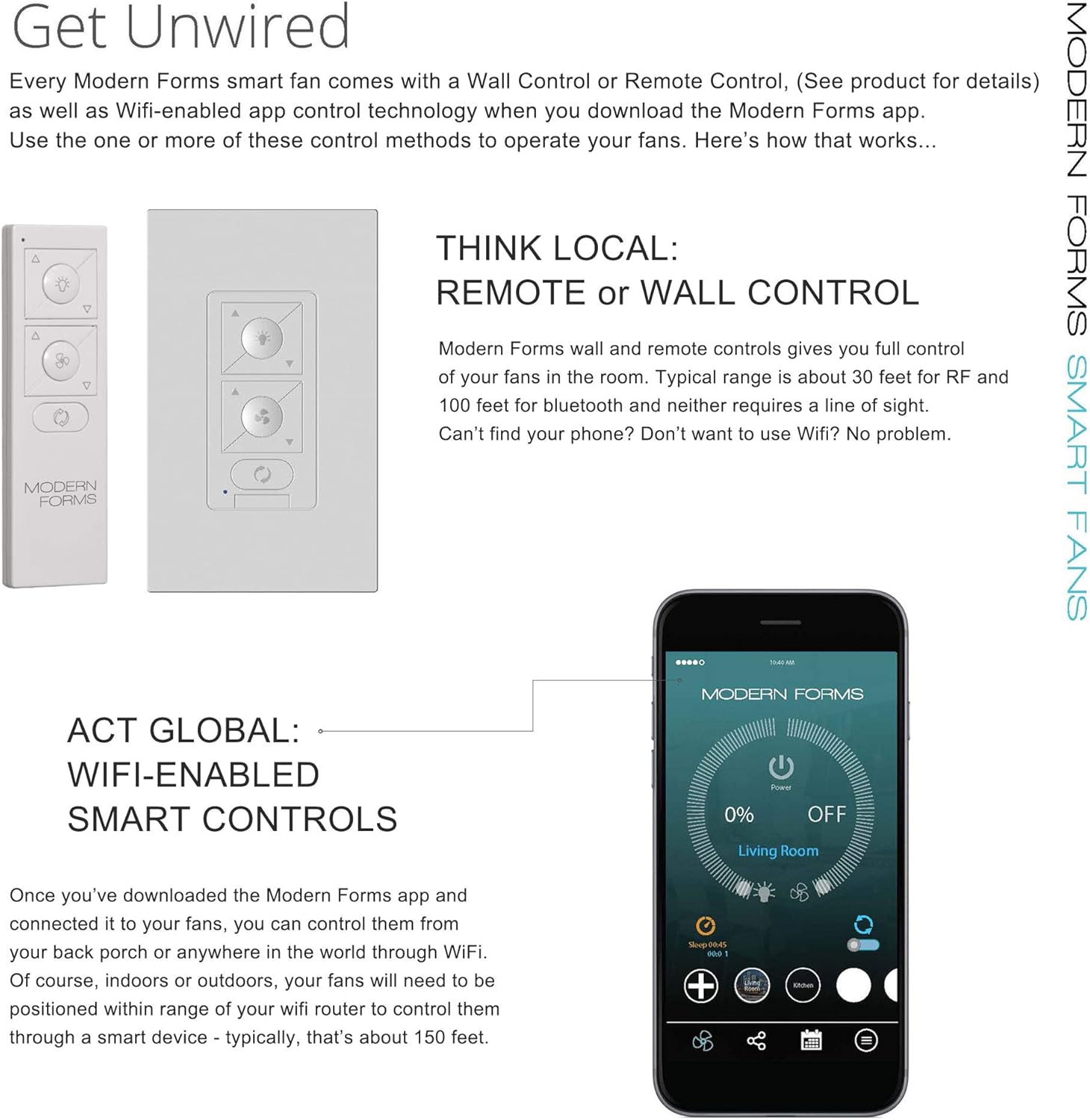 Twirl Smart Indoor and Outdoor 3-Blade Ceiling Fan 58in Graphite Weathered Wood 3000K LED Light Kit and Remote Control works with Alexa, Google Assistant, Samsung Things, and iOS or Android App - Image 5