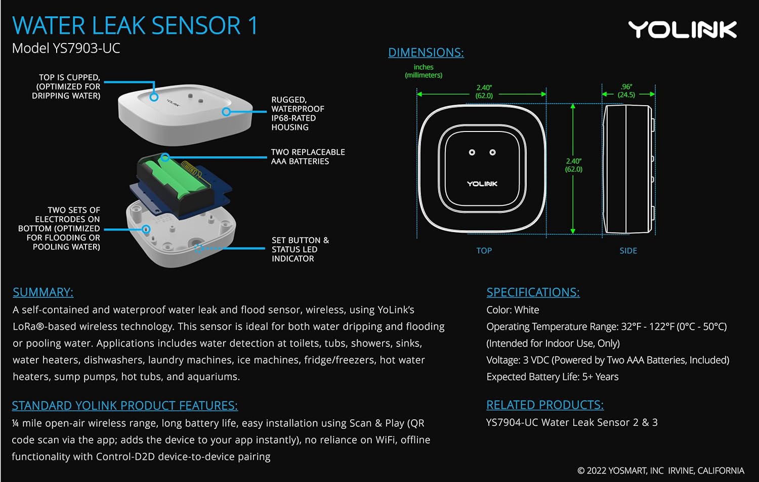 YoLink Smart Home Starter Kit: Security & Leak Detection Kit (Hub, Door Sensor, Water Leak Sensor, Plug Mini Compatible with Alexa, LoRa-Powered 1/4 Mile Range - Image 9