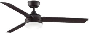 Fanimation Xeno Wet 3 Blade Ceiling Fan 14.54 Inch Tall and 56 Inch Wide with Dark Bronze Finish and Dark Bronze Blades