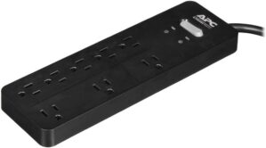 APC Surge Protector, Black Power Strip PH8, 2160 Joules, Flat Plug, 8 Outlet Power Strip