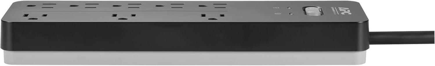 APC Surge Protector, Black Power Strip PH8, 2160 Joules, Flat Plug, 8 Outlet Power Strip - Image 2