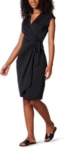 Amazon Essentials Women’s Classic Cap Sleeve Wrap Dress (Available in Plus Size)
