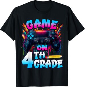 Controller Game On 4th Grade First Day Of School Boys Kids T-Shirt